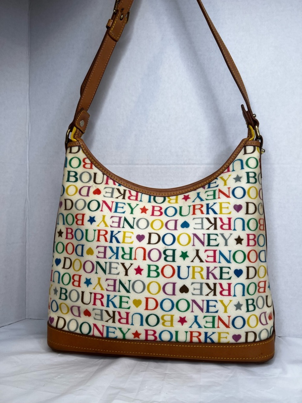 Dooney Bourke Women's Vintage Y2k Rainbow Monogram Serial No. A0142423 - Picture 2 of 15